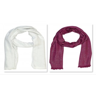 Combo Pack- 2 Premium Viscose Sparkling Women's Stole 